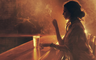 Woman smoke candlefire cinematic photography - free vintage wallpaper for desktop