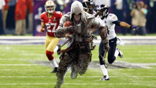 Football player running armor blurry - free halloween wallpaper