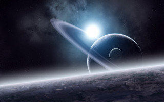 Planet ring space stars bright - a planet free wallpaper