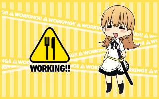 Woman yellow sign fork knife - a yellow sign free wallpaper