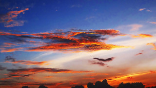 Sunset clouds blue sky orange 2 - arthur pan free wallpaper for desktop