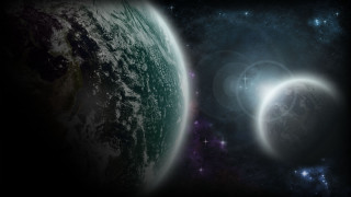 Earth moon stars space aurora 2 - a view of the earth free wallpaper for desktop