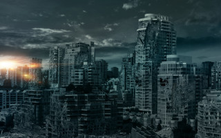 Cityscape tower bridge cloudy sky - deconstructivism free wallpaper