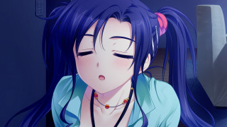 Blue hair giantess train screenshot - her phone free wallpaper