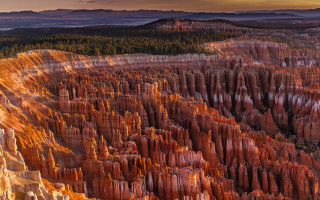 Canyon trees mountains sunset city - a sky line free wallpaper