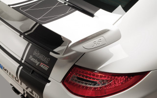 White car black white stripe - tail free wallpaper