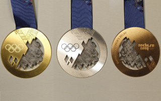 Olympic medals gold mountain blue - a wall together free wallpaper