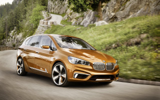 Mountain bmw concept car forest - both side free wallpaper