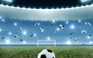Soccer ball stadium birds light - a stadium full free wallpaper