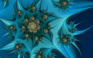 Blue flower golden accent star - petal and petals free wallpaper