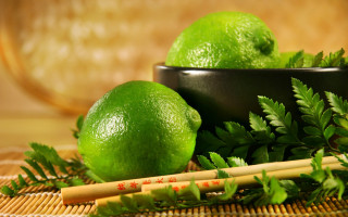 Bowl limes chopsticks bamboo mat - a bamboo mat free wallpaper