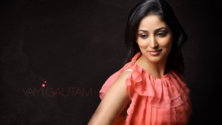 Woman pink dress black background - a red star free wallpaper