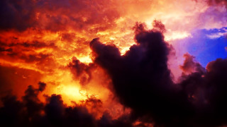 Colorful sky clouds plane autumn - colorful cloud free wallpaper