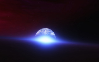 Red aurora constellation moon galaxy - object in the sky free wallpaper