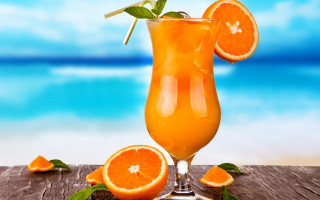 Orange juice mint slice beach - orange juice free wallpaper