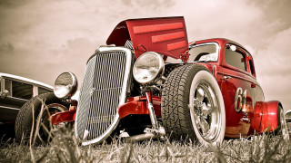Red car tall grass truck - tall grass free wallpaper for desktop
