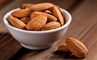 Almonds bowl wooden table spoon - the bowl free wallpaper