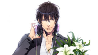 Man headphones bouquet flowers phone - headphone free wallpaper for desktop