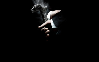 Man suit dog smoke cobra - his hand in free wallpaper