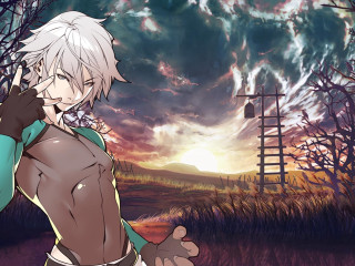 Woman field sky ladder clouds - a woman in a field free wallpaper