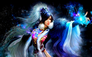 Blue wings aurora magic planet - chen chun free wallpaper