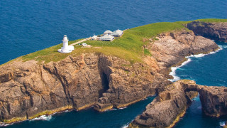 Lighthouse island ocean aerial view - aerial free wallpaper