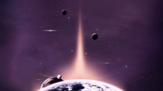 Space distant objects matte painting - a distant object in the distance free wallpaper