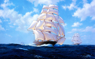 Sailboat ocean background ship beach - larger free wallpaper