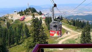 Red cable car valley mountains - cable wire free wallpaper