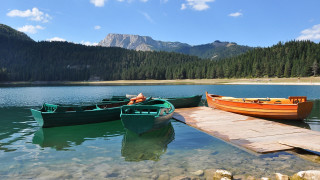 Lake mountains dock boat person - alen divi free wallpaper