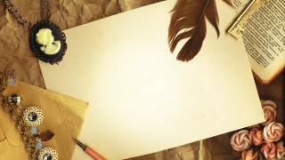 Paper feather necklace book clock 2 - a feather free wallpaper