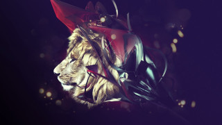 Lion helmet sword purple dark 2 - in the dark free wallpaper