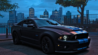 Mustang cobra architecture bridge cityscape - matte finish free wallpaper
