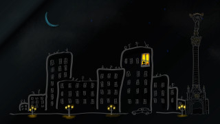 City night clock tower moon - nighttime free wallpaper