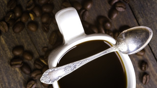 Spoon coffee cup beans table - coffee bean free wallpaper