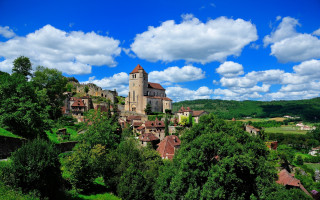 Castle hill tower forest lake - a tower free wallpaper