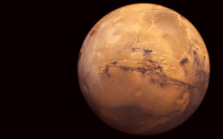 Planet red moon crescent space - de hirsh margule free wallpaper