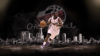 Basketball player running city background - digital artwork free wallpaper