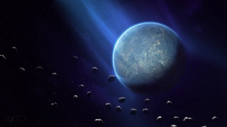 Small planets stars blue light - the planet free wallpaper