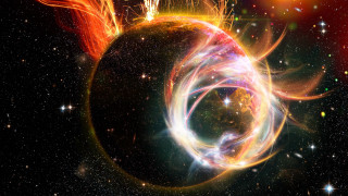 Colorful swirl light black hole - plasma free wallpaper