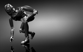 Robot airborne outstretched helmet joints - robot free wallpaper