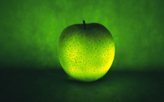Green apple black stem polka - dot free wallpaper
