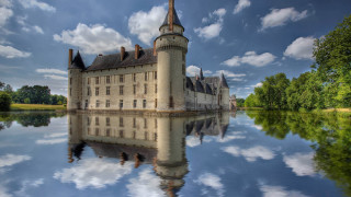 Castle reflection lake trees clouds - bernard meninsky free wallpaper