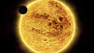 Sun black planet moon space - a black spot free wallpaper