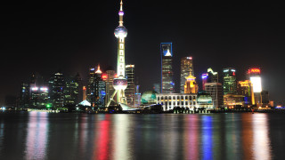 City skyline night lights reflection 3 - cao buxing free wallpaper
