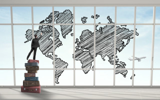 Man luggage worldmap giantess classroom - a world map free wallpaper
