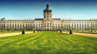 Large building clock tower park - architecture free wallpaper for desktop