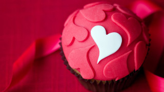 Cupcake heart pink ribbon romantic 2 - a cupcake free wallpaper