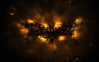 Bats flying night light rayonism - dark night free wallpaper for desktop