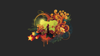 Colorful star psychedelic abstract girl - back ground free wallpaper